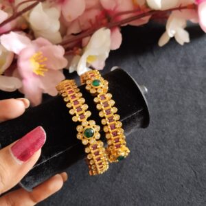 Simple Stone Designer Bangles (2 nos)