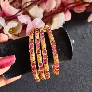 Stone Designer Bangles (2 nos)