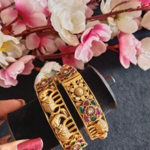 Premium Antique Elephant Designer Bangles (2 nos)