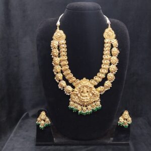 Premium Doublelayer Lakshmi Designer Long Necklace Set