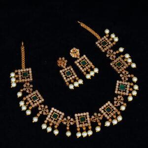 Unique Greenstone Designer Necklace Set
