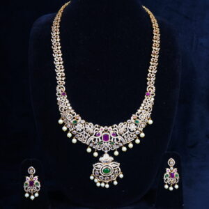 Elegant Multistone Designer Long Necklace Set