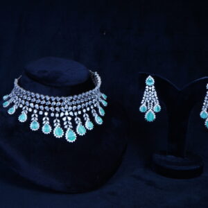 American Diamond Green Stone Choker