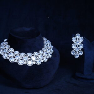 American Diamond White Stone Choker