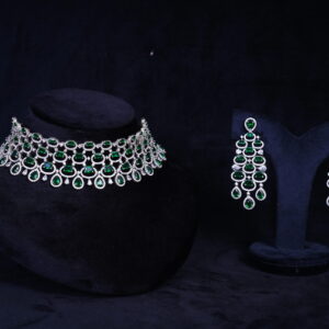 American Diamond Green Stone Choker