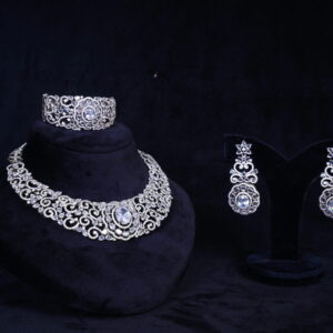 American Diamond White Stone Choker