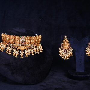 Exclusive Lakshmi Designer White Beads Choker Set