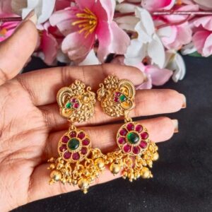 Matte Finish Peacock Designer Earring