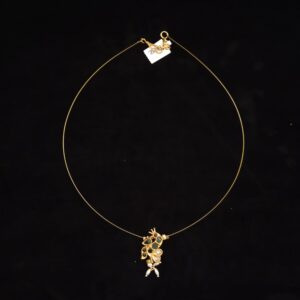 Elegant invisible peacock pendant designer chain set