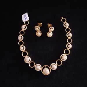 Stylish white stone American diamond necklace