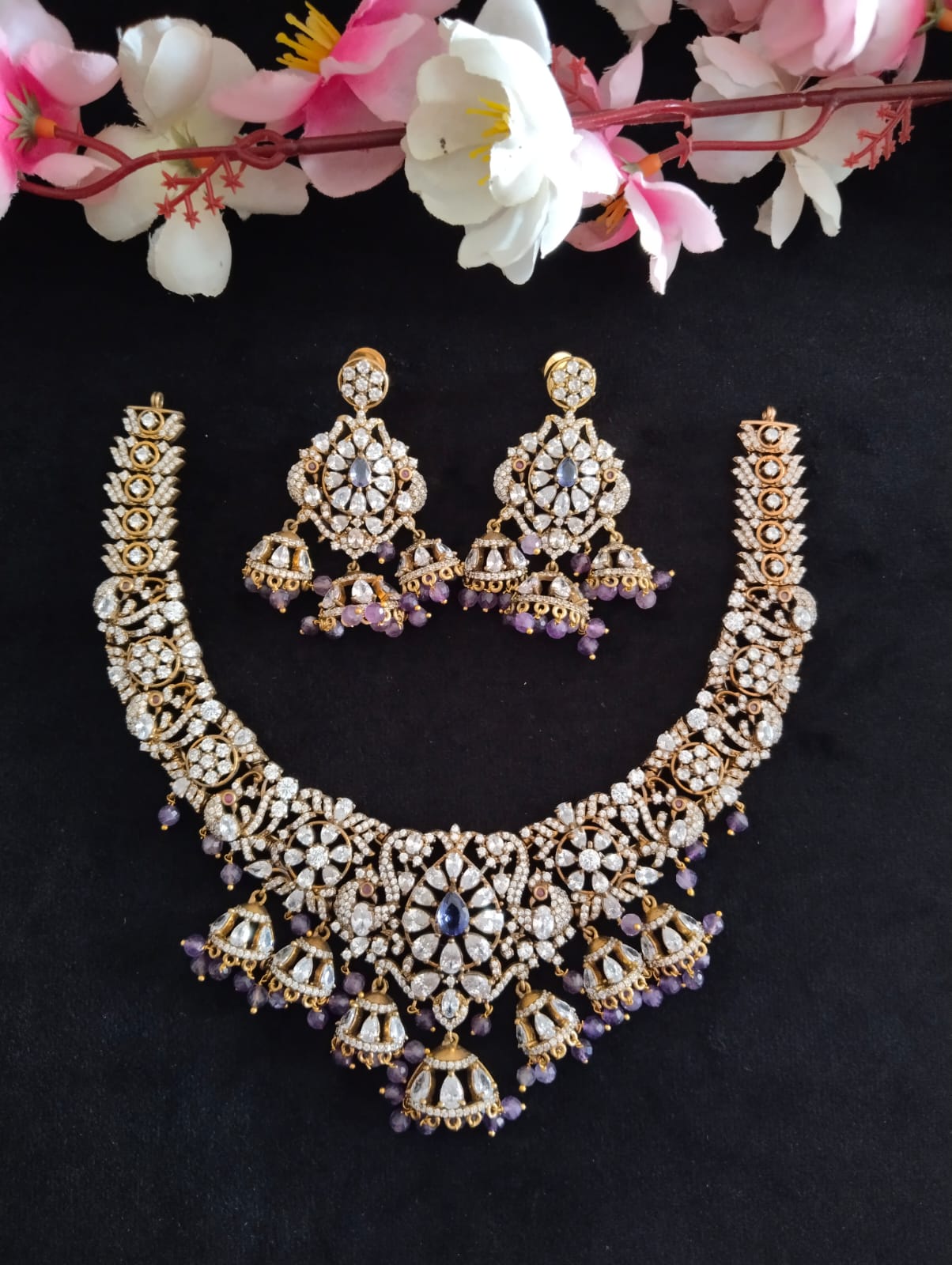 Premium Victorian Necklace with Purple Stones